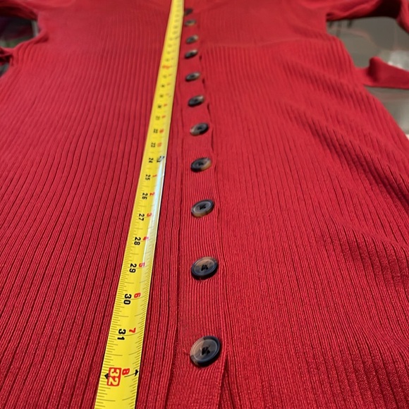 Dex, L, BNWOT, ribknit,button front, belt, dress/sweater, viscose/nylon,as new - Picture 6 of 12